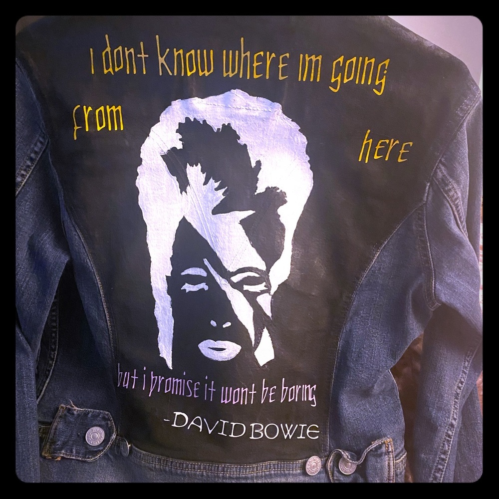 NWOT Custom Painted David Bowie  Levi Jacket